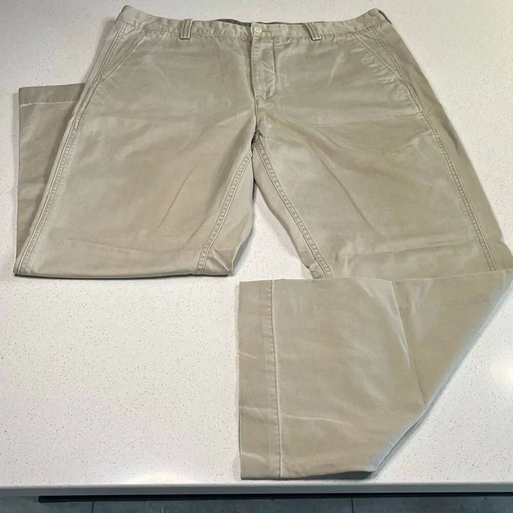 Vineyard Vines Men’s Khaki Chino Breaker Pants 35x28 Flat Front Straight Casual